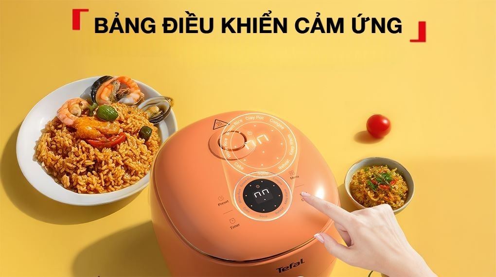 Nồi cơm điện tử Tefal 0.72 lít RK535TY0 - Bảng điều khiển cảm ứng