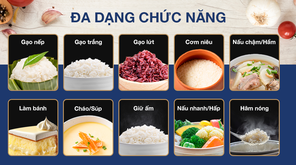 Nồi cơm điện tử Tefal 1.8 lít RK737868 - Đa dạng chức năng
