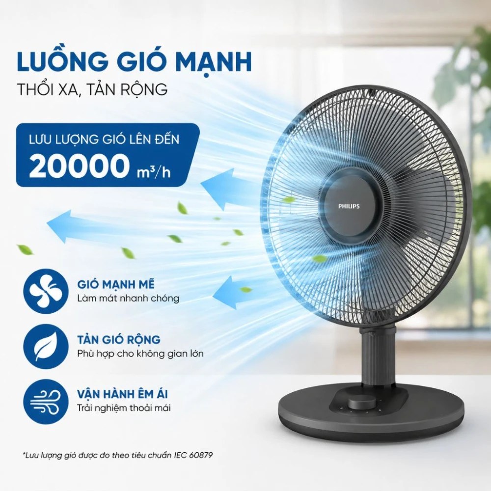 Quạt điện để bàn Philips CX1030/01 - Hàng chính hãng