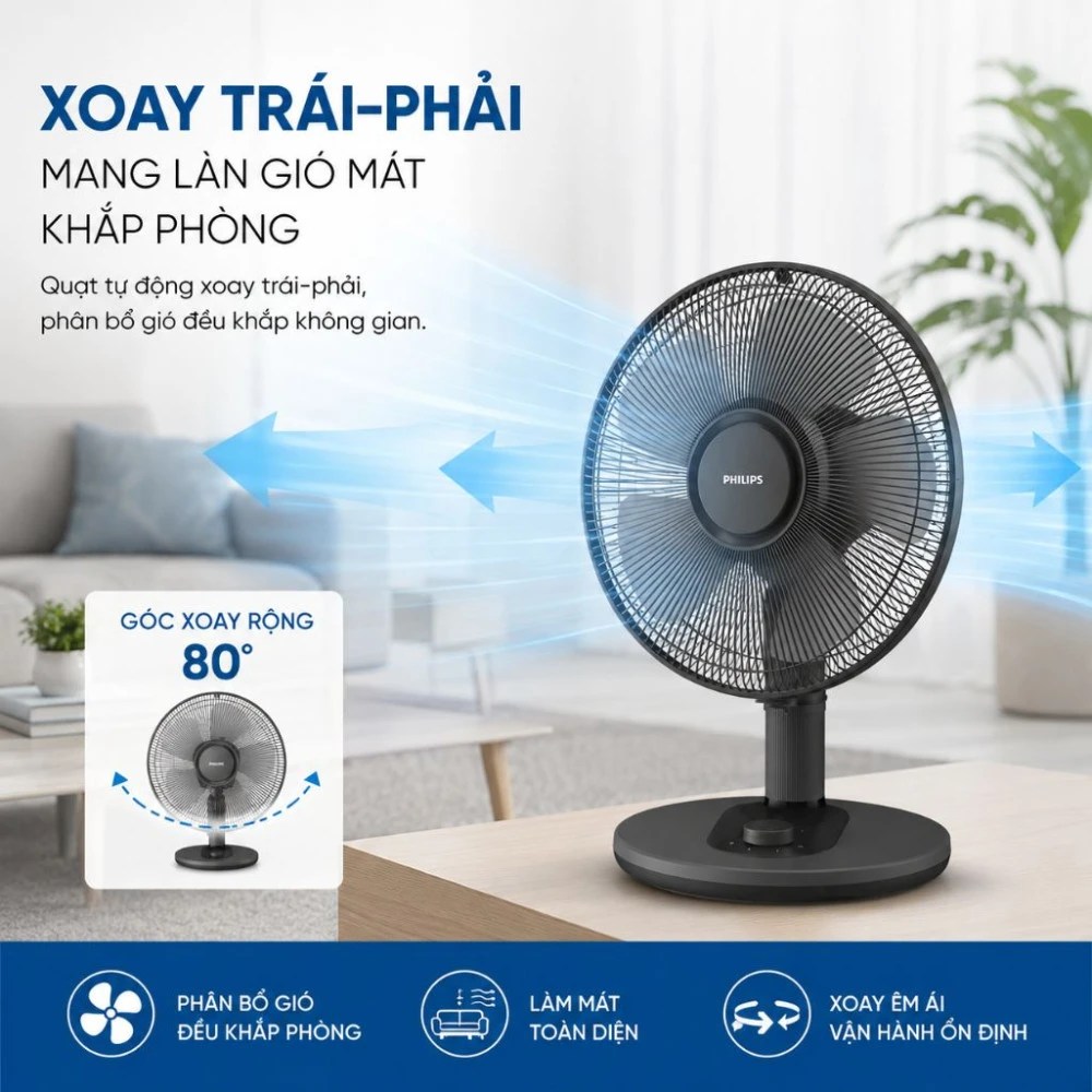 Quạt điện để bàn Philips CX1030/01 - Hàng chính hãng