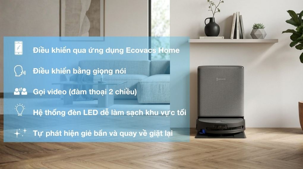 Tiện ích - Robot hút bụi lau nhà Ecovacs Deebot T90 PRO OMNI - Đen