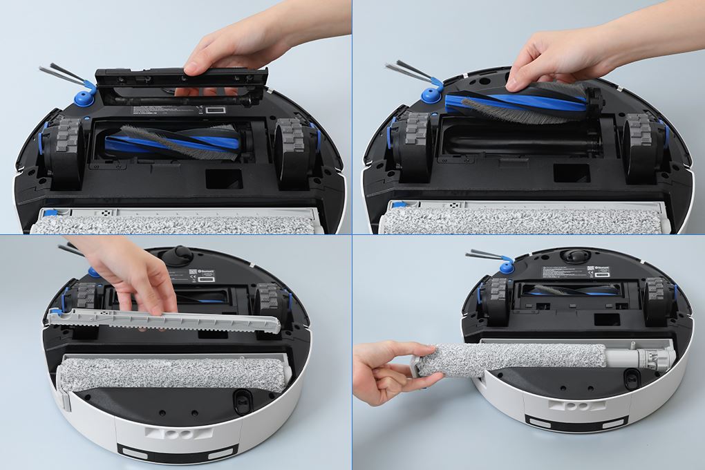 Robot hút bụi lau nhà Ecovacs Deebot T90 PRO OMNI - Trắng - Chổi chống rối