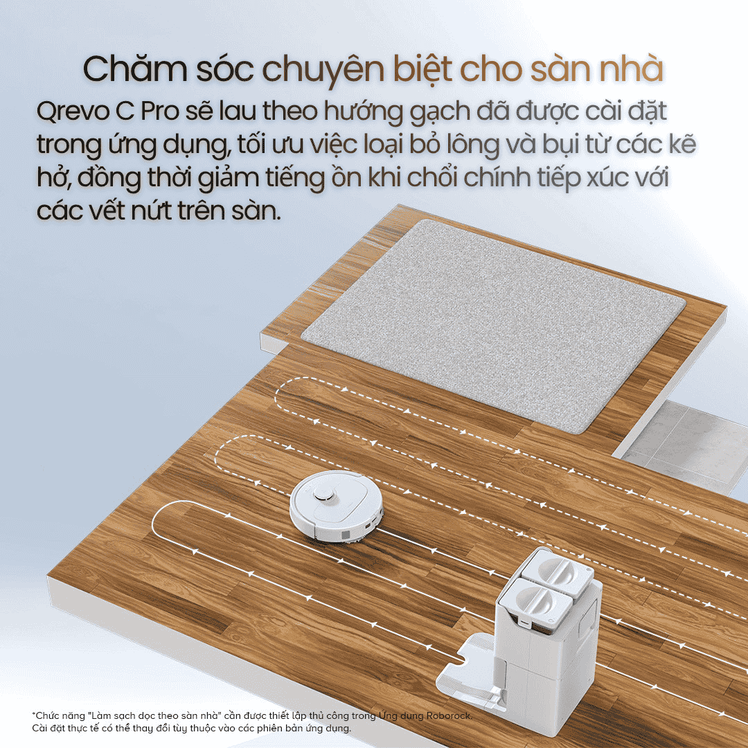 làm sạch dọc theo hướng sàn