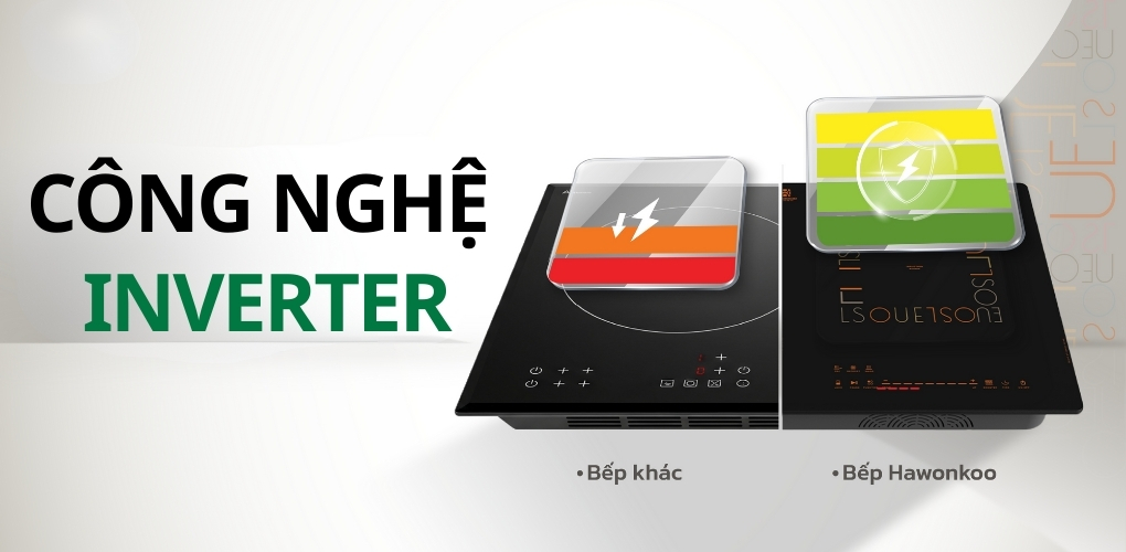 Bếp từ đôi âm Hawonkoo CEH-288 5200W - Công nghệ tiết kiệm điện