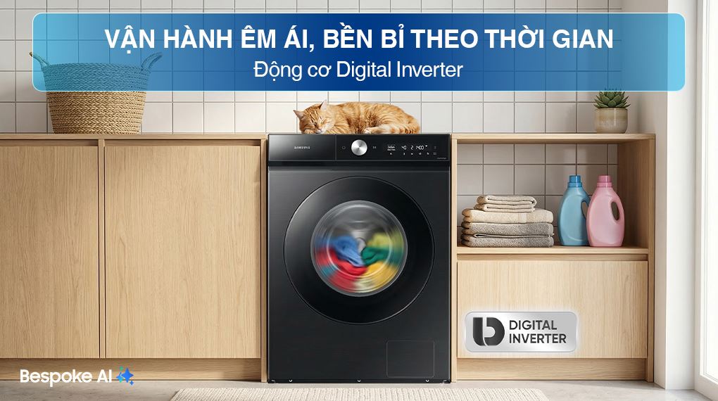 Máy giặt Samsung Bespoke AI Inverter 14 kg WW14BB944DGBSV - Công nghệ tiết kiệm điện