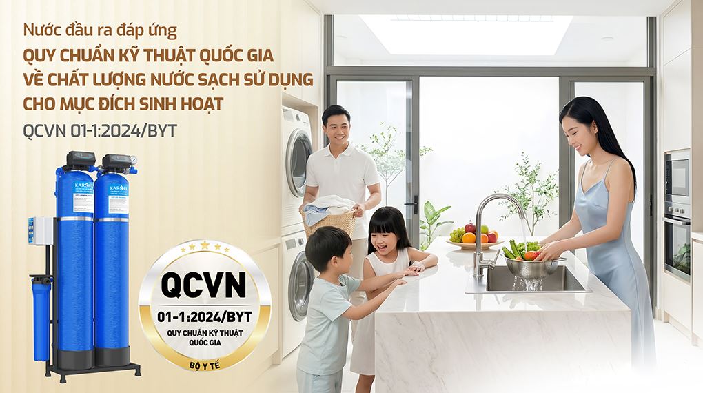 Máy lọc tổng đầu nguồn Karofi KTF-222C - Quy chuẩn nước sạch sinh hoạt