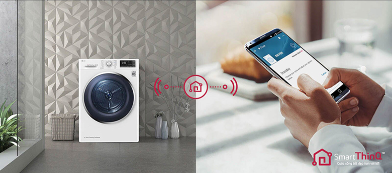 Máy sấy Heat Pump LG Inverter 9kg RB09NHP5W hỗ trợ kết nối Wi-Fi