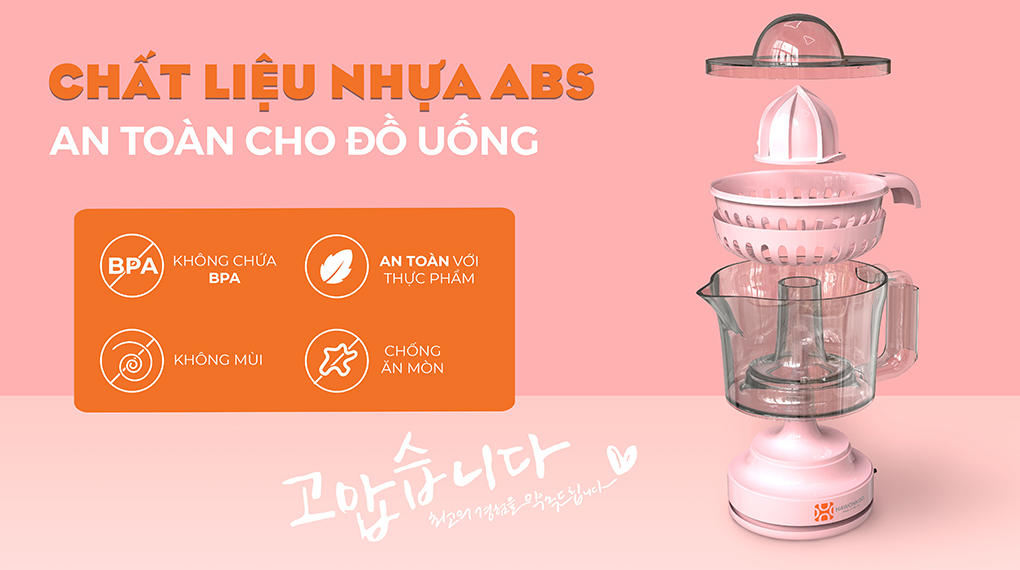 Máy vắt cam Hawonkoo 30W OJH-001-PK - Chất liệu