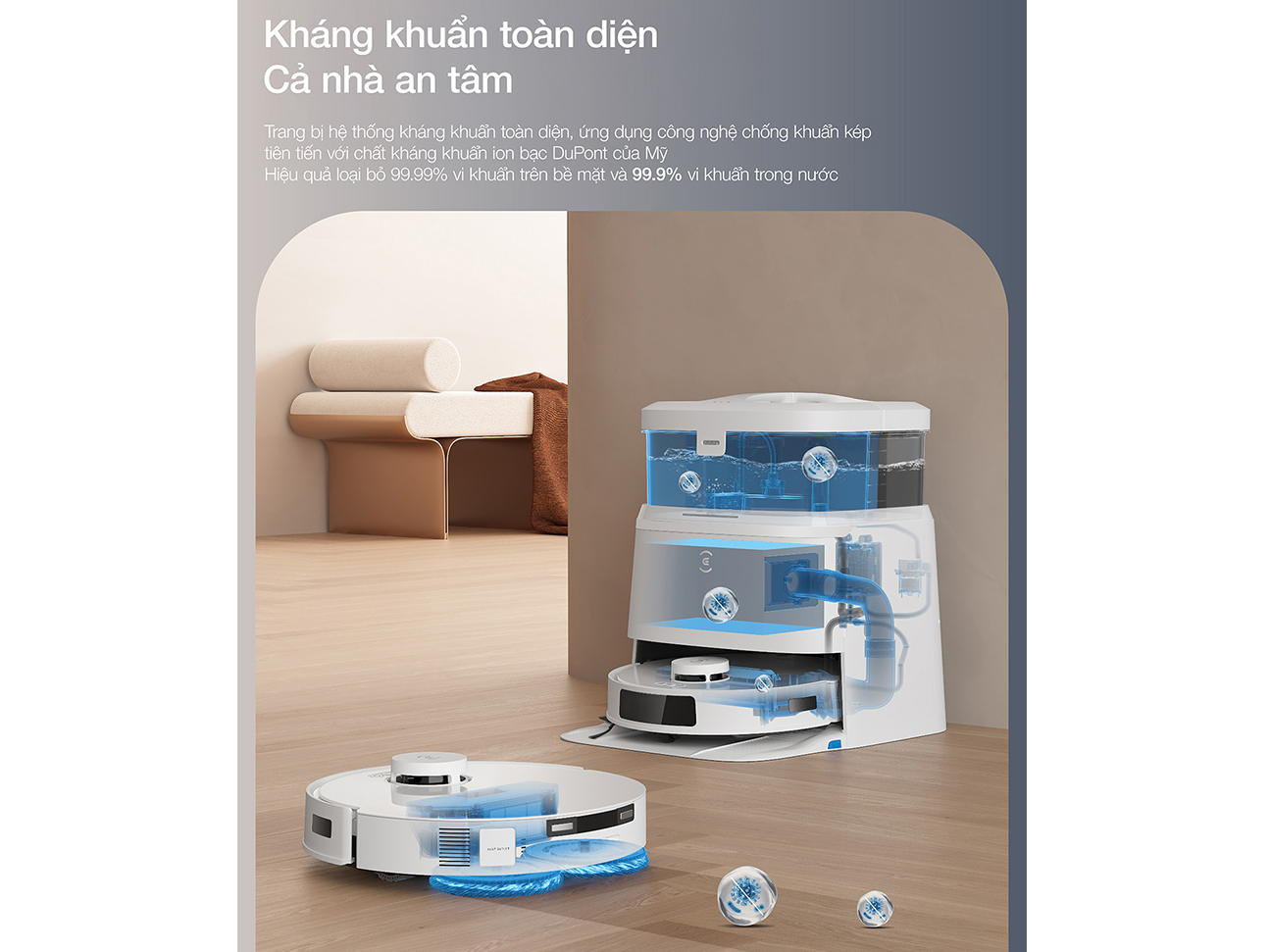 Robot hút bụi lau nhà Ecovacs 