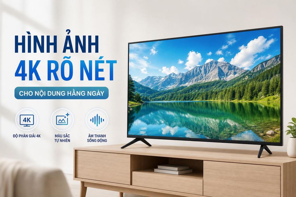 Smart Tivi Hisense 4K 43 inch 43A6Q - Hình ảnh 4K rõ nét cho nội dung hằng ngày