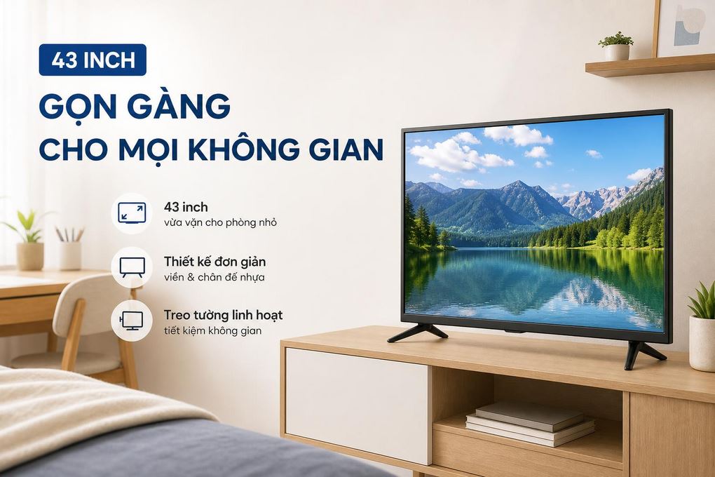 Smart Tivi Hisense 4K 43 inch 43A6Q - Màn hình 43 inch gọn cho không gian nhỏ