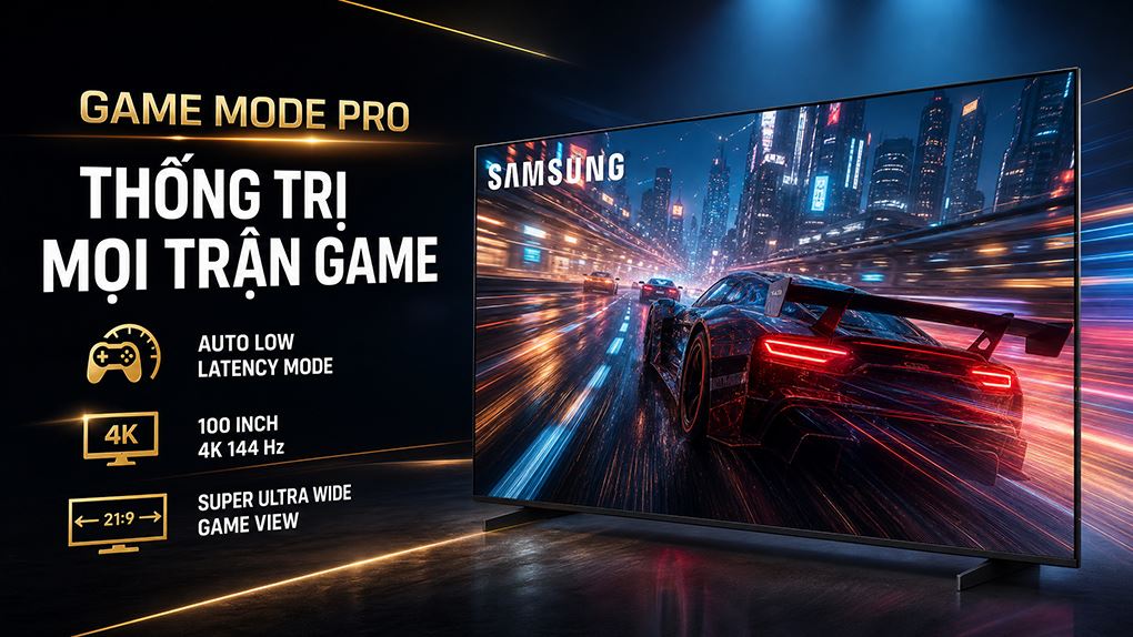 Smart Tivi Mini LED Samsung AI 4K 100 inch UA100M90H - Trải nghiệm chiến game