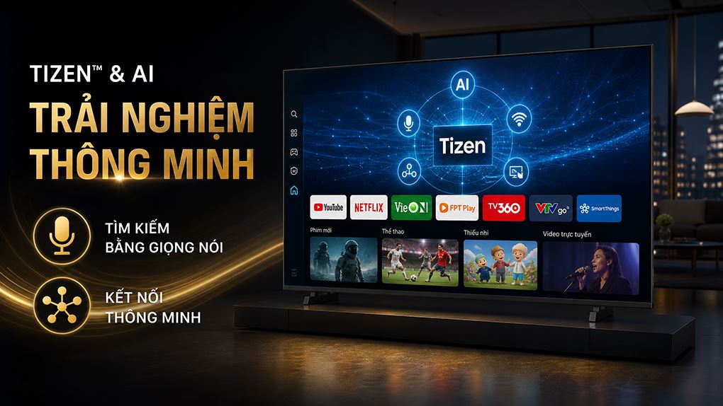 Smart Tivi Mini LED Samsung AI 4K 100 inch UA100M90H - Hệ điều hành, tiện ích