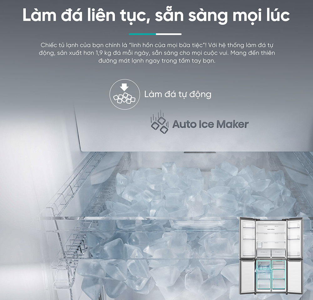 Tủ Lạnh 488 Lít RQ470P5GW làm đá tự động nhanh chóng