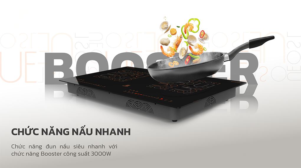 Booster gia nhiệt nhanh - Bếp từ đôi âm Hawonkoo CEH-286 5400W