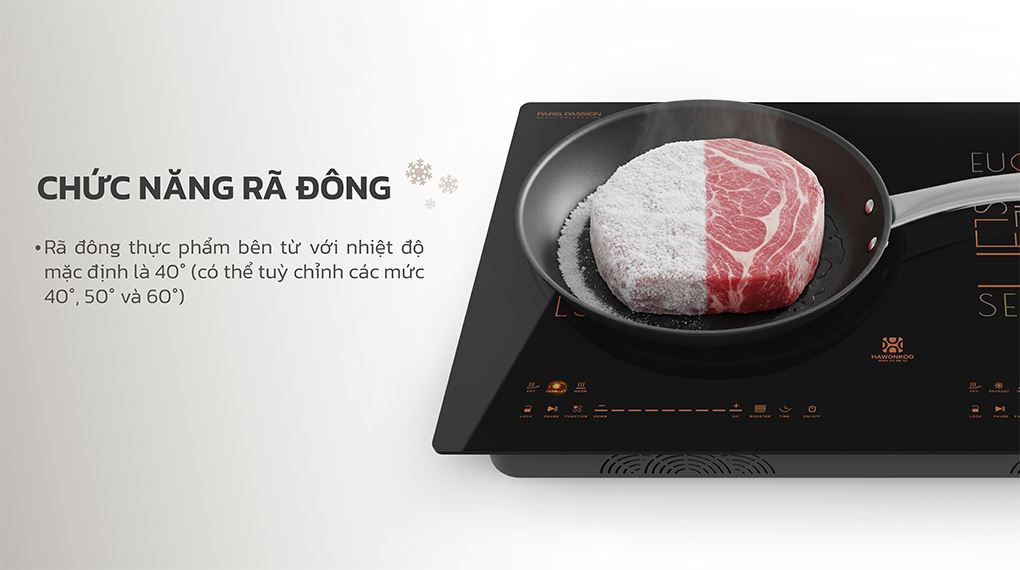 Chức năng rã đông - Bếp từ đôi âm Hawonkoo CEH-286 5400W