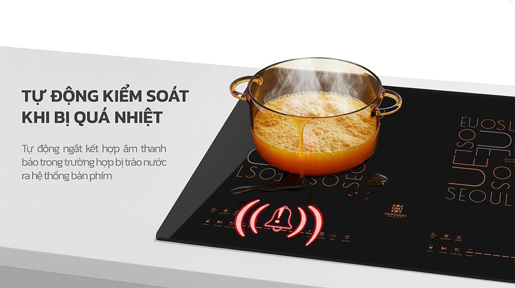 Kiểm soát nhiệt - Bếp từ đôi âm Hawonkoo CEH-286 5400W
