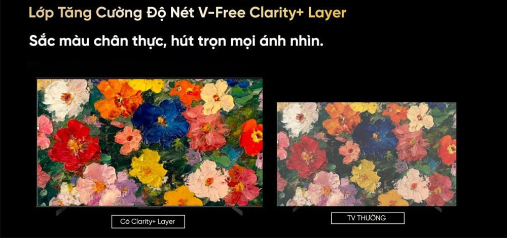 Lớp tăng cường độ nét V-Free Clarity+ Layer Tivi QD-MiniLED 4K Coocaa 75 Inch 75V75