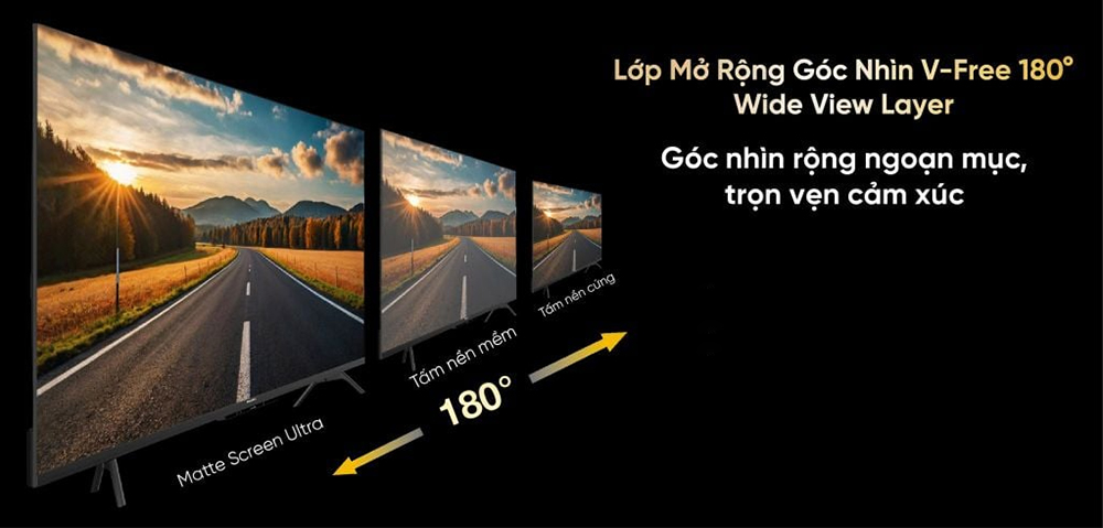 Lớp mở rộng V-Free 180 độ Wide View Layer Tivi QD-MiniLED 4K Coocaa 75 Inch 75V75