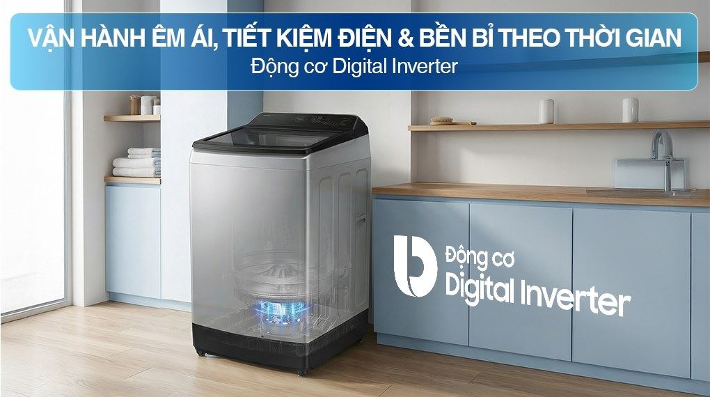 Máy giặt Samsung Ecobubble Inverter 12.5 kg WA40F12E4LSV - Động cơ Inverter