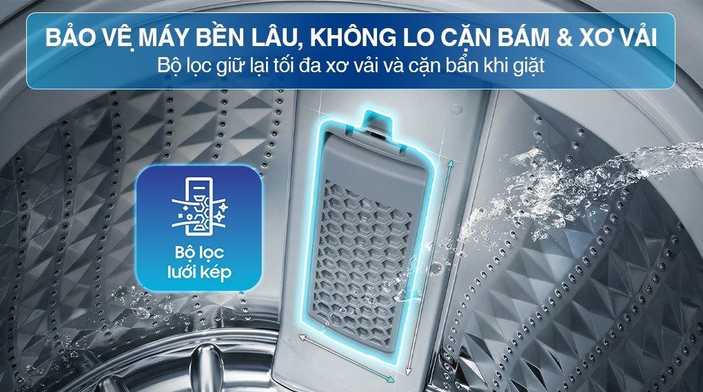 Máy giặt Samsung Ecobubble Inverter 12.5 kg WA40F12E4LSV - Bộ lọc xơ vải