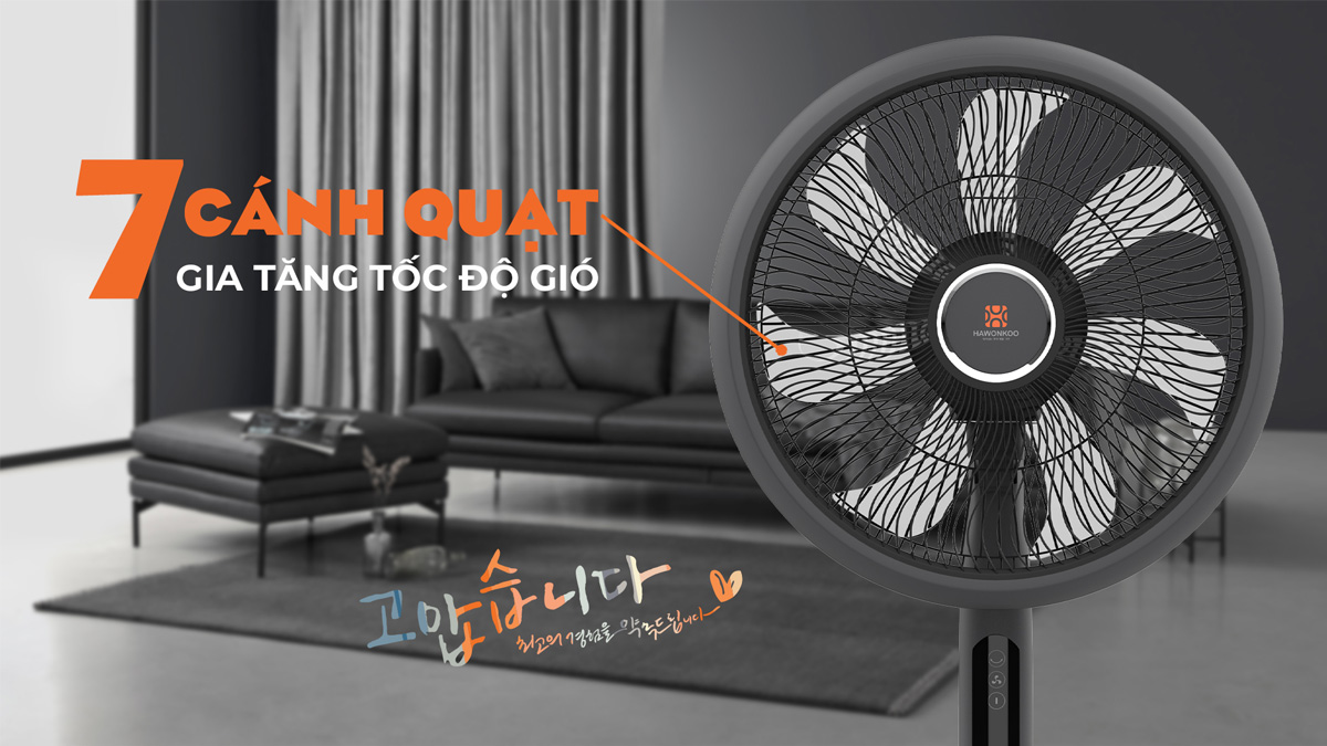 Quạt Hawonkoo FDH-012-SPEED24-GR 7 cánh