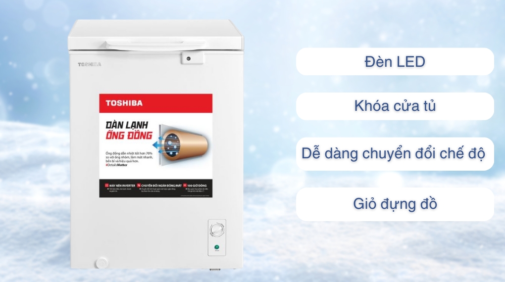 Tủ đông Toshiba Inverter 143 lít GR-RC185CM-PMV(01) - Tiện ích